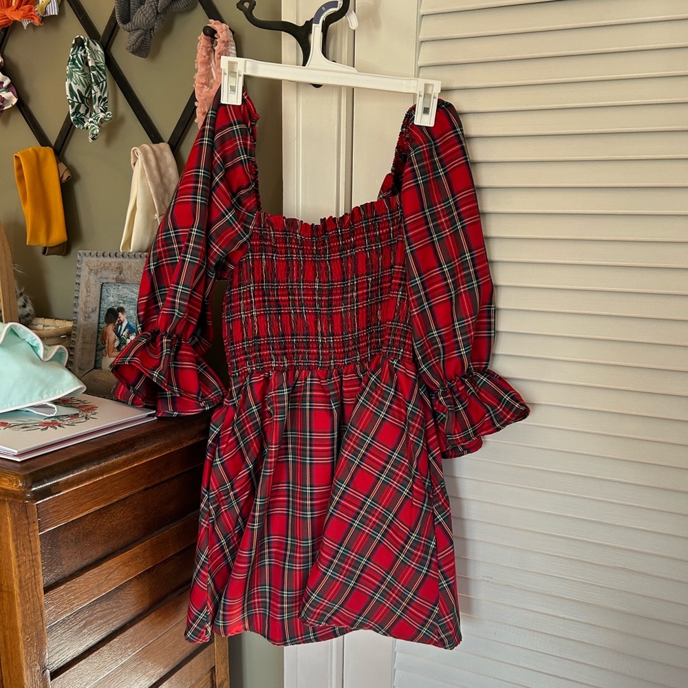NWT Francesca’s plaid mini dress